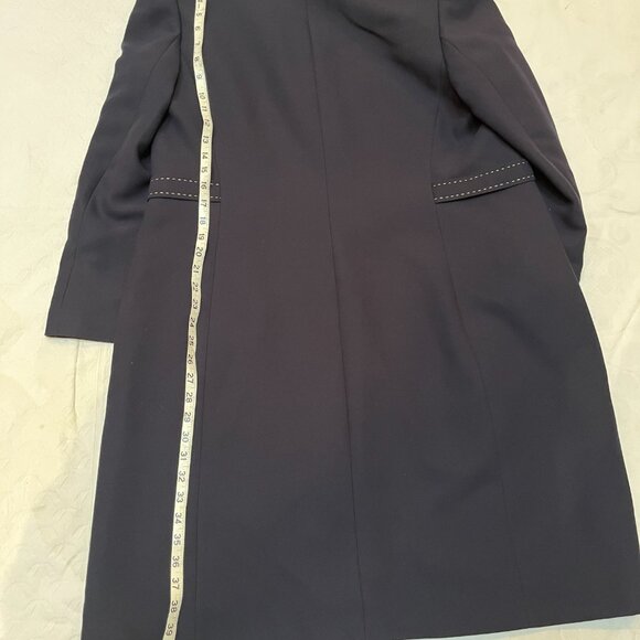 TAHARI ARTHUR S LEVINE Size 12  Navy Dark BLUE LONG JACKET COAT - Picture 8 of 9